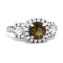 Smoky Quartz Regal Halo 14K White Gold ring R5350