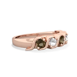 Smoky Quartz Anniversary Band 14K Rose Gold ring R2089