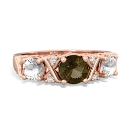 Smoky Quartz Hugs And Kisses 14K Rose Gold ring R5016