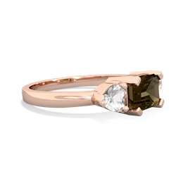 Smoky Quartz Three Stone 14K Rose Gold ring R5235