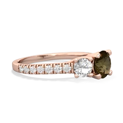 Smoky Quartz Pave Trellis 14K Rose Gold ring R5500