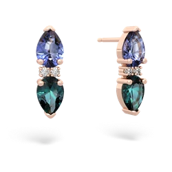 Tanzanite Bowtie Drop 14K Rose Gold earrings E0865
