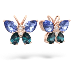 Tanzanite Butterfly 14K Rose Gold earrings E2215