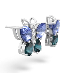 Tanzanite Butterfly 14K White Gold earrings E2215