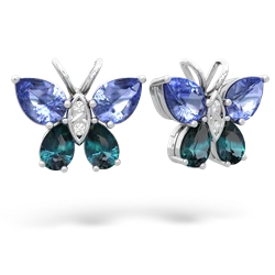 Tanzanite Butterfly 14K White Gold earrings E2215