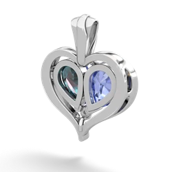 Tanzanite Two Become One 14K White Gold pendant P5330