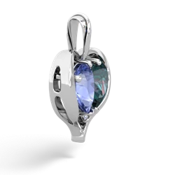 Tanzanite Two Become One 14K White Gold pendant P5330