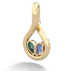 Tanzanite Pave Twist 'One Heart' 14K Yellow Gold pendant P5360