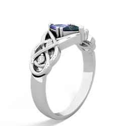 Tanzanite Keepsake Celtic Knot 14K White Gold ring R5300