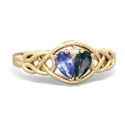 Tanzanite Celtic Love Knot 14K Yellow Gold ring R5420