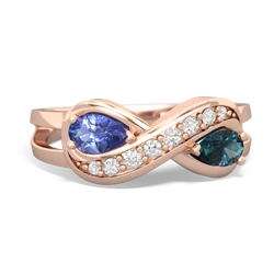 Tanzanite Diamond Infinity 14K Rose Gold ring R5390