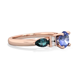 Tanzanite 6Mm Round Eternal Embrace Engagement 14K Rose Gold ring R2005