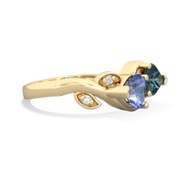 Tanzanite Floral Elegance 14K Yellow Gold ring R5790