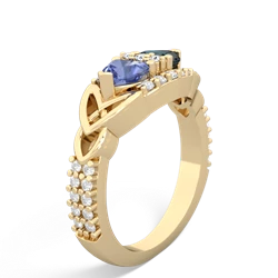 Tanzanite Sparkling Celtic Knot 14K Yellow Gold ring R2645