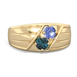 Tanzanite Men's Streamline 14K Yellow Gold ring R0460