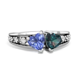 Tanzanite Heart To Heart 14K White Gold ring R3342