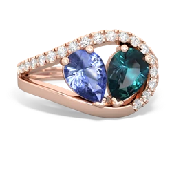 Tanzanite Nestled Heart Keepsake 14K Rose Gold ring R5650