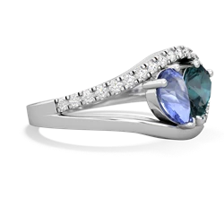 Tanzanite Nestled Heart Keepsake 14K White Gold ring R5650