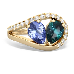 Tanzanite Nestled Heart Keepsake 14K Yellow Gold ring R5650