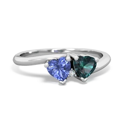 Tanzanite Sweethearts 14K White Gold ring R5260