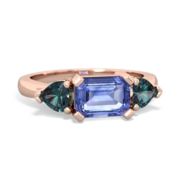 Tanzanite Three Stone 14K Rose Gold ring R5235