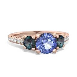 Tanzanite Pave Trellis 14K Rose Gold ring R5500