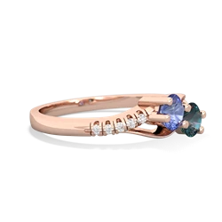 Tanzanite Infinity Pave Two Stone 14K Rose Gold ring R5285