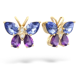 Tanzanite Butterfly 14K Yellow Gold earrings E2215