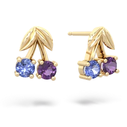 Tanzanite Sweet Cherries 14K Yellow Gold earrings E7001