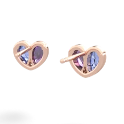 Tanzanite 'Our Heart' 14K Rose Gold earrings E5072