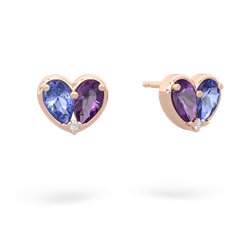 Tanzanite 'Our Heart' 14K Rose Gold earrings E5072