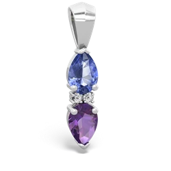Tanzanite Bowtie Drop 14K White Gold pendant P0865