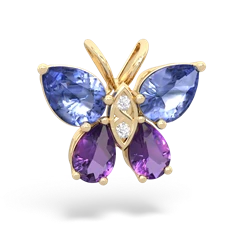 Tanzanite Butterfly 14K Yellow Gold pendant P2215