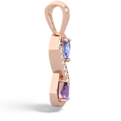 Tanzanite Diamond Infinity 14K Rose Gold pendant P5390