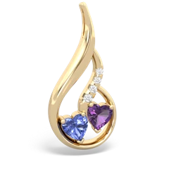 Tanzanite Keepsake Curves 14K Yellow Gold pendant P5450