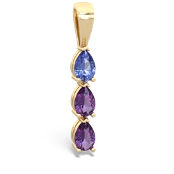 Tanzanite Dew Drops 14K Yellow Gold pendant P2251