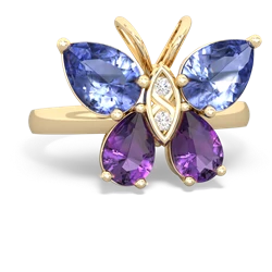 Tanzanite Butterfly 14K Yellow Gold ring R2215