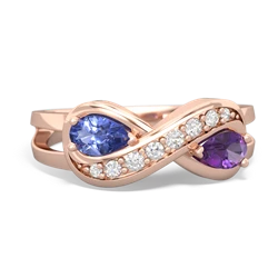 Tanzanite Diamond Infinity 14K Rose Gold ring R5390