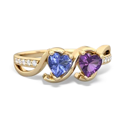 Tanzanite Side By Side 14K Yellow Gold ring R3090