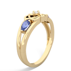 Tanzanite Hearts Intertwined 14K Yellow Gold ring R5880