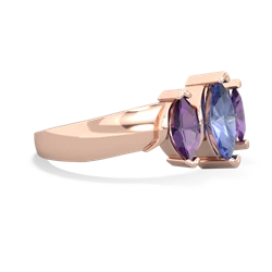 Tanzanite Three Peeks 14K Rose Gold ring R2433