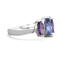 Tanzanite Three Peeks 14K White Gold ring R2433