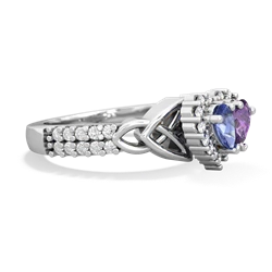 Tanzanite Celtic Knot Two Hearts As One 14K White Gold ring R2644HRT