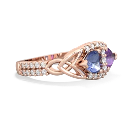 Tanzanite Sparkling Celtic Knot 14K Rose Gold ring R2645