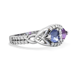 Tanzanite Sparkling Celtic Knot 14K White Gold ring R2645