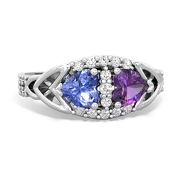 Tanzanite Sparkling Celtic Knot 14K White Gold ring R2645