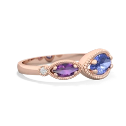 Tanzanite Milgrain Marquise 14K Rose Gold ring R5700