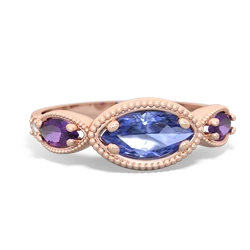 Tanzanite Milgrain Marquise 14K Rose Gold ring R5700