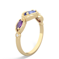 Tanzanite Milgrain Marquise 14K Yellow Gold ring R5700