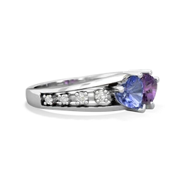 Tanzanite Heart To Heart 14K White Gold ring R3342